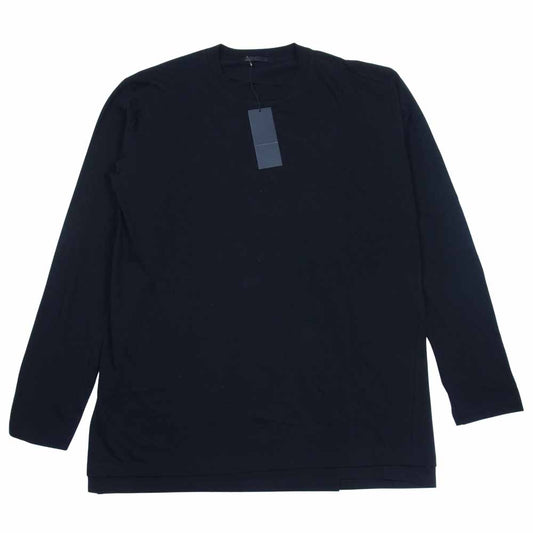 THE VIRIDI-ANNE ザ ヴィリジアン VI-3289-01 コットン天竺 裾レイヤー ロング スリーブ Tシャツ ブラック系 5【新古品】【未使用】【中古】