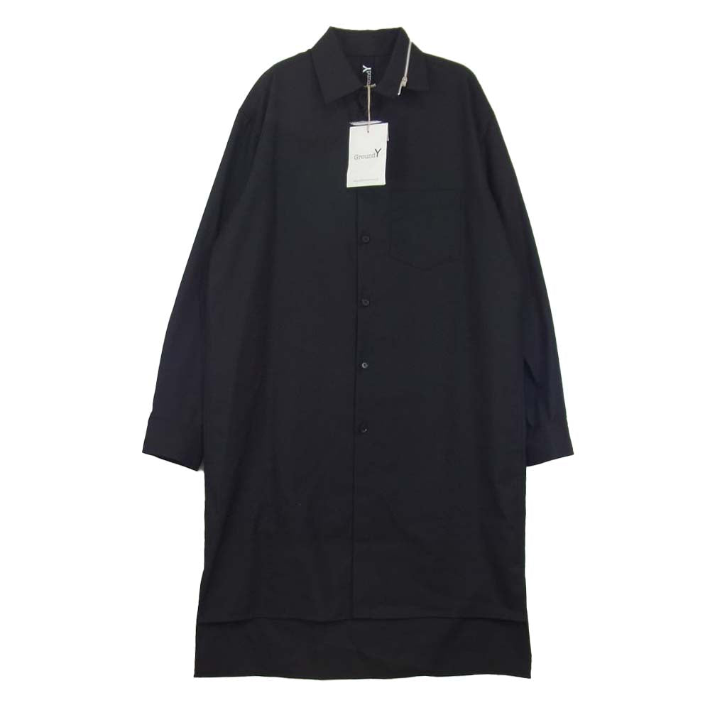 Yohji Yamamoto ヨウジヤマモト GroundY 20AW GR-B09-100-1 Zipper collar shirt ジッパーカラー シャツ 3【新古品】【未使用】【中古】