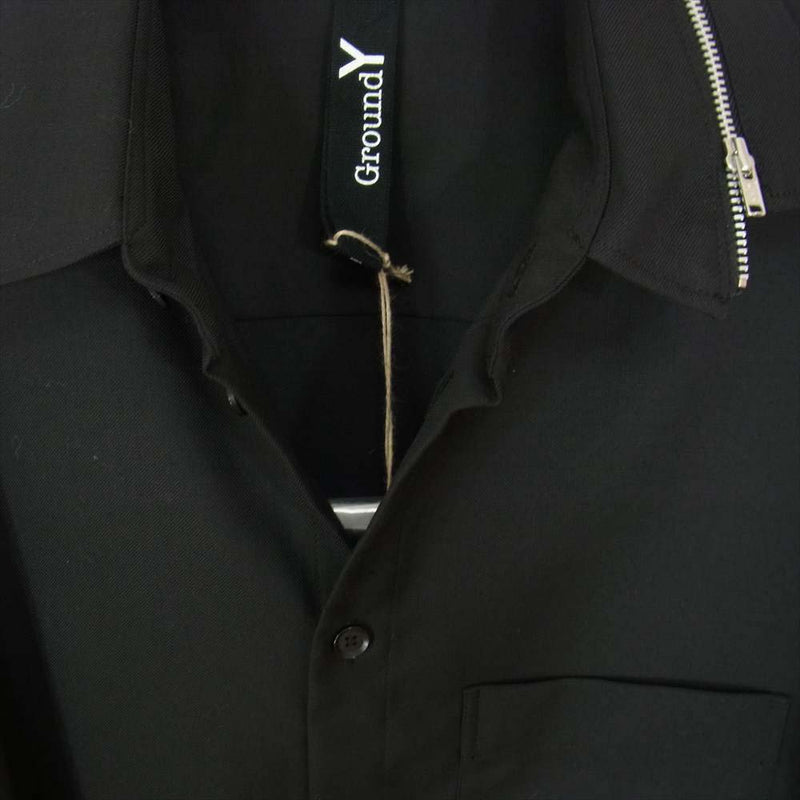 Yohji Yamamoto ヨウジヤマモト GroundY 20AW GR-B09-100-1 Zipper collar shirt ジッパーカラー シャツ 3【新古品】【未使用】【中古】