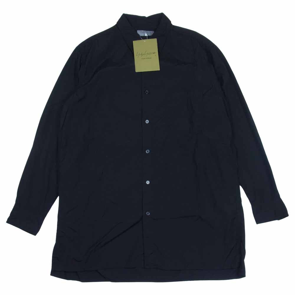 Yohji Yamamoto ヨウジヤマモト POUR HOMME 21AW HX-B01-001-2A CHAIN STITCH BROAD BIG BLOUSE プールオム 環縫いブロード シャツ ブラック系 3【新古品】【未使用】【中古】
