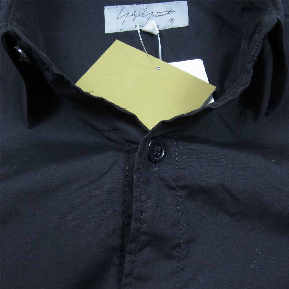 Yohji Yamamoto ヨウジヤマモト POUR HOMME 21AW HX-B01-001-2A CHAIN STITCH BROAD BIG BLOUSE プールオム 環縫いブロード シャツ ブラック系 3【新古品】【未使用】【中古】