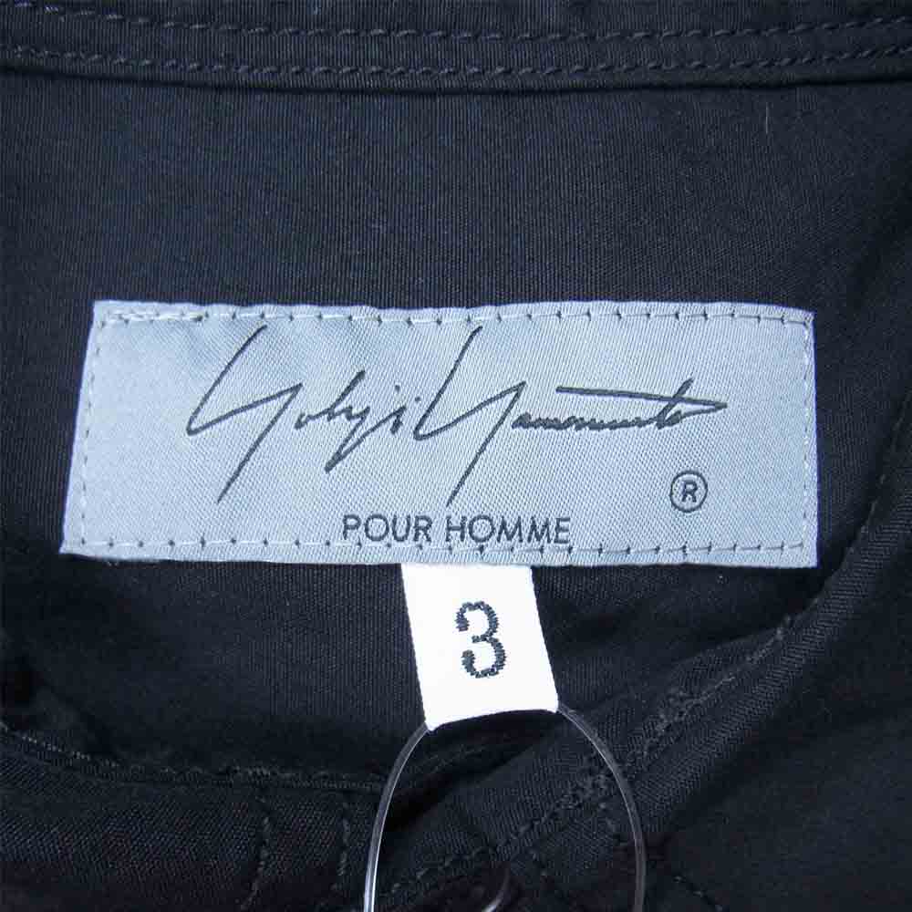 Yohji Yamamoto ヨウジヤマモト POUR HOMME 21AW HX-B01-001-2A CHAIN STITCH BROAD BIG BLOUSE プールオム 環縫いブロード シャツ ブラック系 3【新古品】【未使用】【中古】