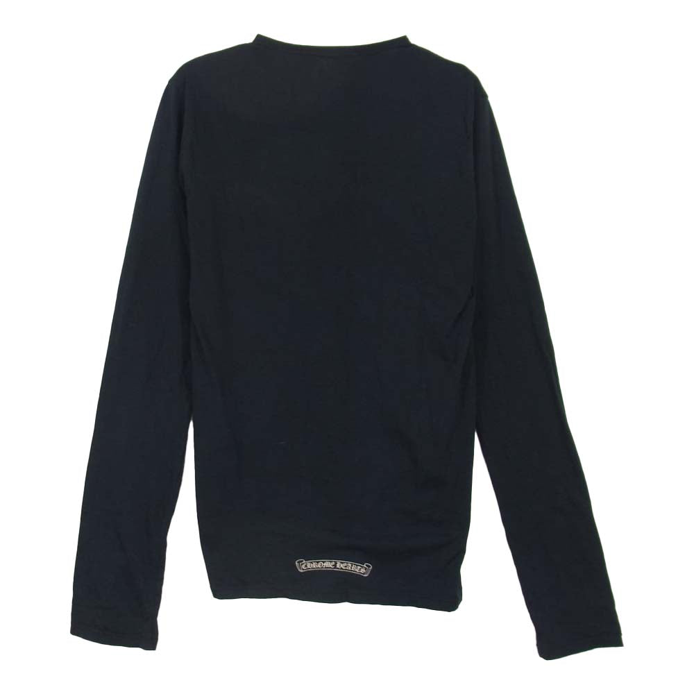 CHROME HEARTS クロムハーツ（原本無） 国内正規品 クロスボールボタン ヘンリーネック 長袖 Tシャツ ブラック系 S【中古】