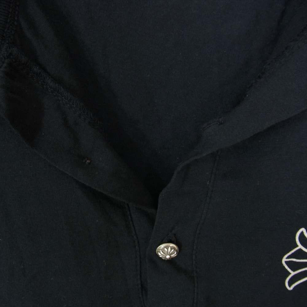 CHROME HEARTS クロムハーツ（原本無） 国内正規品 クロスボールボタン ヘンリーネック 長袖 Tシャツ ブラック系 S【中古】