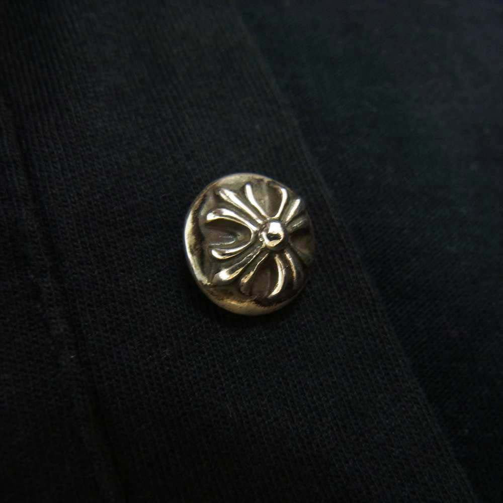 CHROME HEARTS クロムハーツ（原本無） 国内正規品 クロスボールボタン ヘンリーネック 長袖 Tシャツ ブラック系 S【中古】