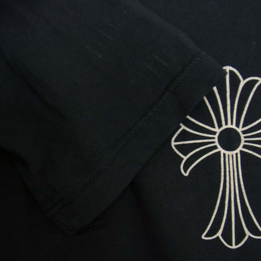 CHROME HEARTS クロムハーツ（原本無） 国内正規品 クロスボールボタン ヘンリーネック 長袖 Tシャツ ブラック系 S【中古】