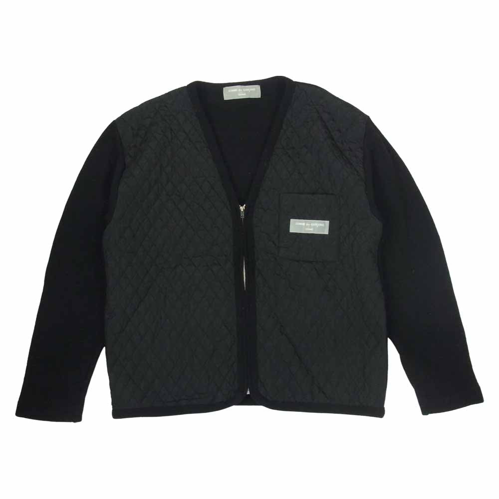 COMME des GARCONS コムデギャルソン HOMME HN-040250 96AD ニット 切替 キルティング カーディガン ブラック系【中古】