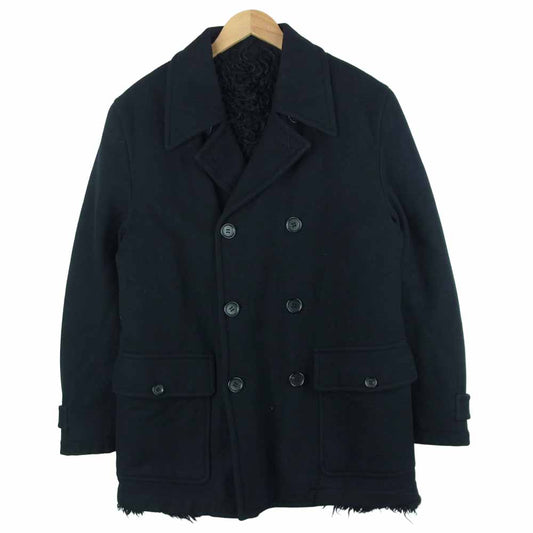 COMME des GARCONS コムデギャルソン 02AW HH-J081 HOMME 四つの黒期 BOA LINER PEACOAT ボアライナー Pコート ブラック系 M【中古】