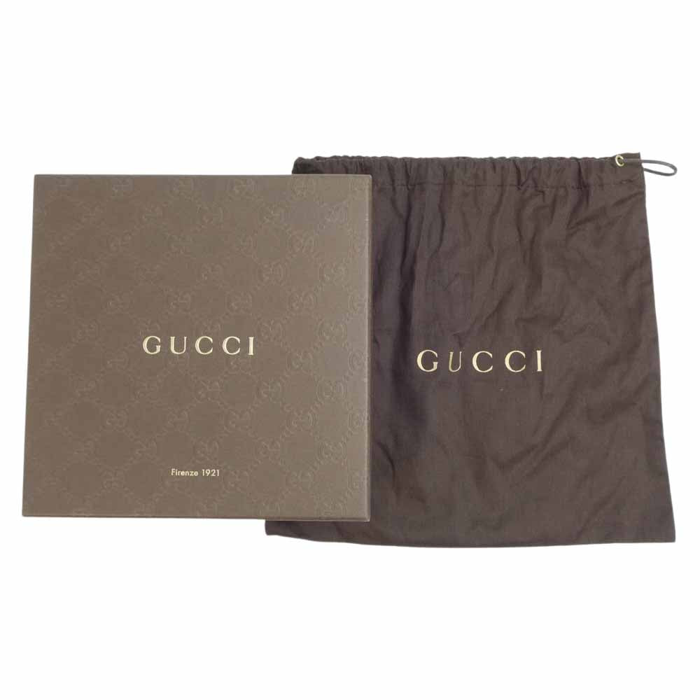 GUCCI グッチ シルバー バックル レザー ベルト ブラック系【美品】【中古】