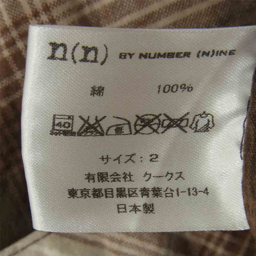 NUMBER(N)INE ナンバーナイン チェック 長袖 シャツ ブラウン系 2