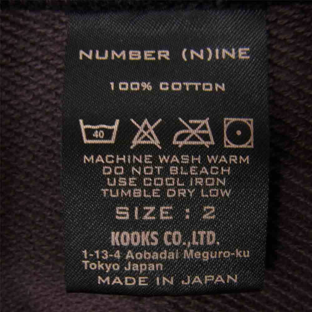 NUMBER(N)INE ナンバーナイン 01AW STANDARD期 アーカイブ 穴あき エンブレムパーカーパーカー ブラウン系 2【中古】
