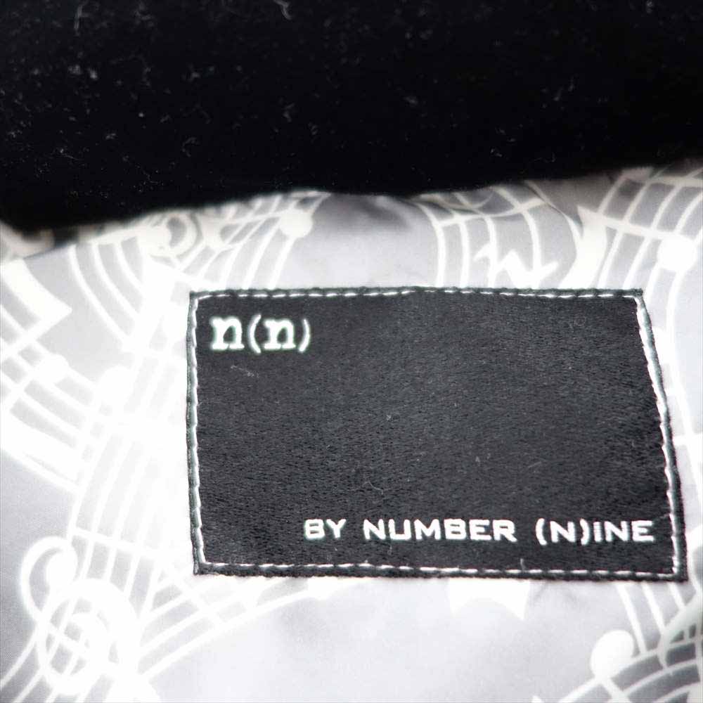 NUMBER(N)INE ナンバーナイン 裏地 音符 ベロア コットンスエード ヨーク ベスト ブラック系 2【中古】