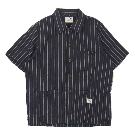 GANGSTERVILLE ギャングスタービル GSV-20-SS-27 THUG STRIPE - S/S SHIRTS コットン テンセル ストライプ 半袖 シャツ XL【中古】