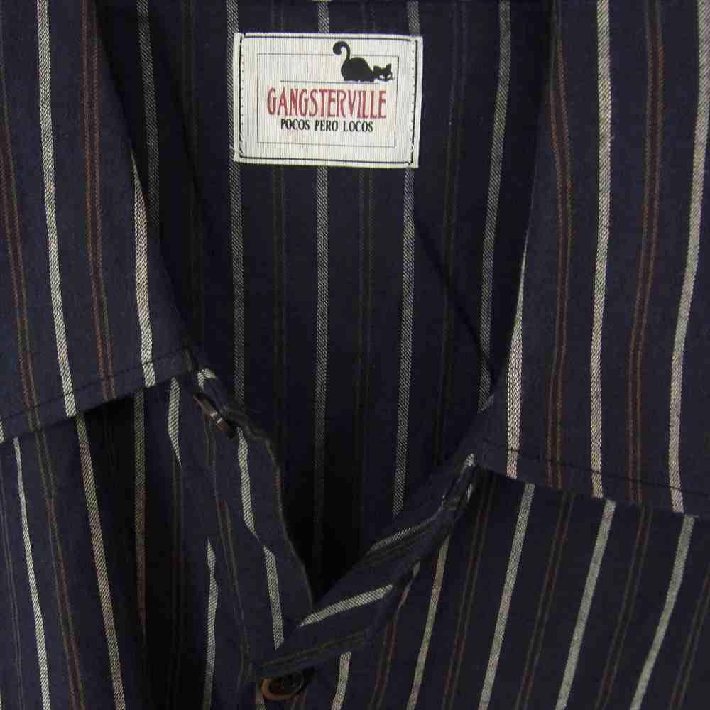 GANGSTERVILLE ギャングスタービル GSV-20-SS-27 THUG STRIPE - S/S SHIRTS コットン テンセル ストライプ 半袖 シャツ XL【中古】