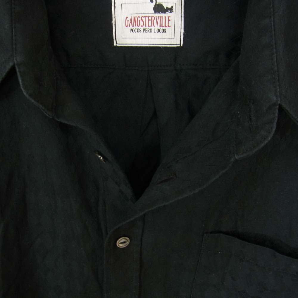 GANGSTERVILLE ギャングスタービル GSV-18-SS-15 COMEDY-TRAGEDY L/S SHIRT 総柄 長袖 シャツ ブラック系 L【中古】