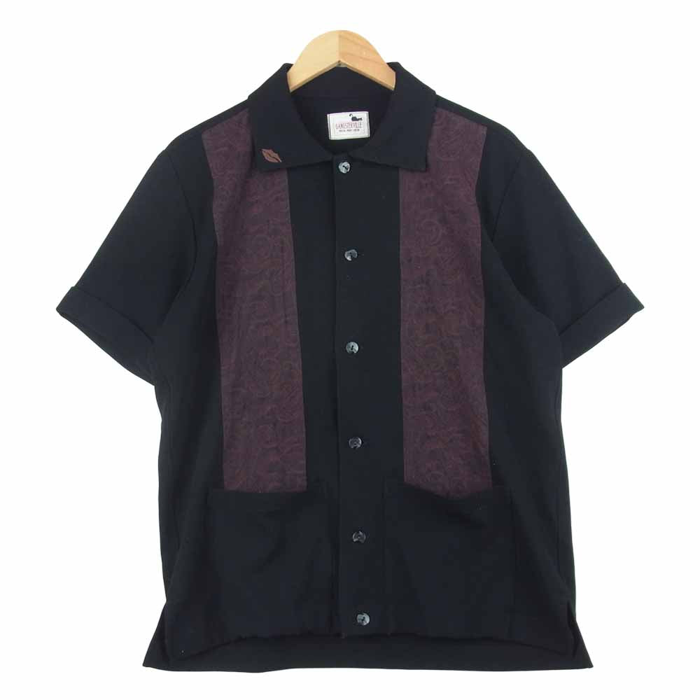 GANGSTERVILLE ギャングスタービル GSV-17-SS-33 GIN MILL S/S SHIRTS ダブル ジョーゼット 半袖 シャツ ブラック系 L【中古】
