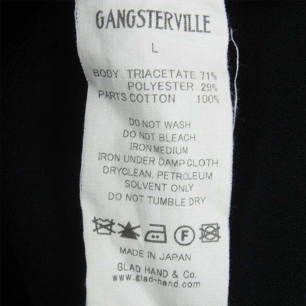 GANGSTERVILLE ギャングスタービル GSV-17-SS-33 GIN MILL S/S SHIRTS ダブル ジョーゼット 半袖 シャツ ブラック系 L【中古】