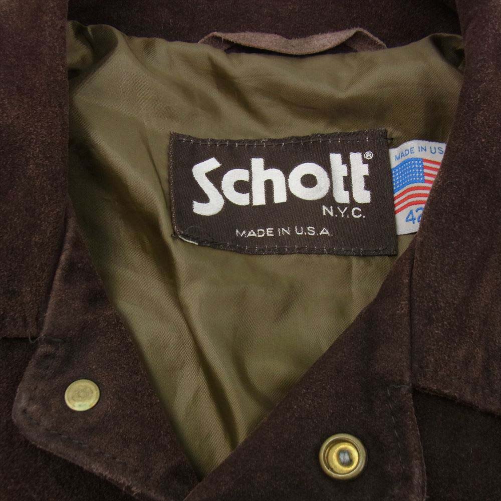 希少】Schott ショット スエード トラッカージャケット USA製-