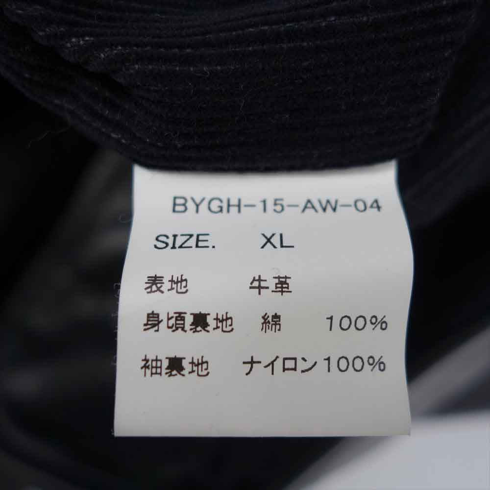 BY GLADHAND バイグラッドハンド BYGH-15-AW-04 GOOD FELLOWS COW HIDE レザー ジャケット ブラック系 XL【中古】