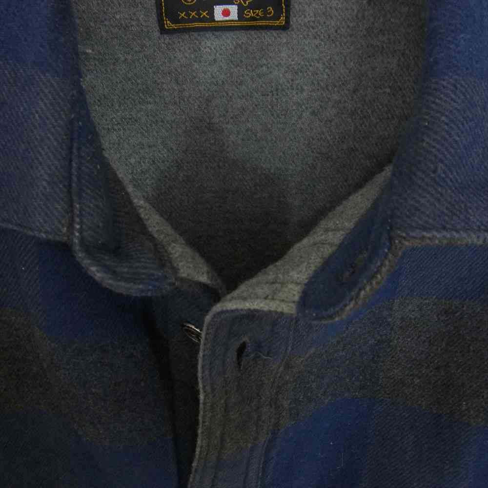 GERUGA ゲルガ GR-S-92 DOUBLE CRUISER SHIRTS ダブル クルーザー シャツ ダークネイビー系 ダークグレー系 3【中古】