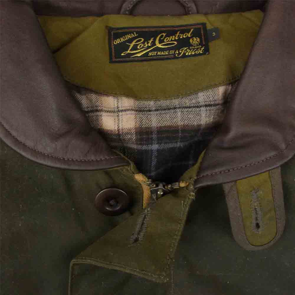LOST CONTROL ロストコントロール L15A3-4019 Oiled Cotton DC JK オイルド コットン デッキ カーキ系 3【中古】