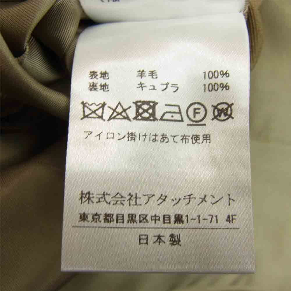 KAZUYUKI KUMAGAI ATTACHMENT カズユキクマガイアタッチメント 19AW KG93-013 ウール 60/2フランネラーナ 高密度ギャバ テーラードジャケット  カーキ系 2【美品】【中古】