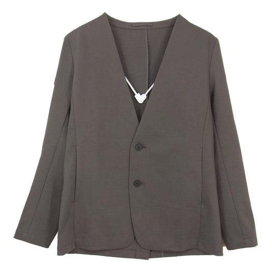 ATTACHMENT アタッチメント 21AW AG12-240 PONTE JERSEY COOLARLESS BLAZER ポンチジャージー ノーカラー ブレザー ブラウン系【極上美品】【中古】