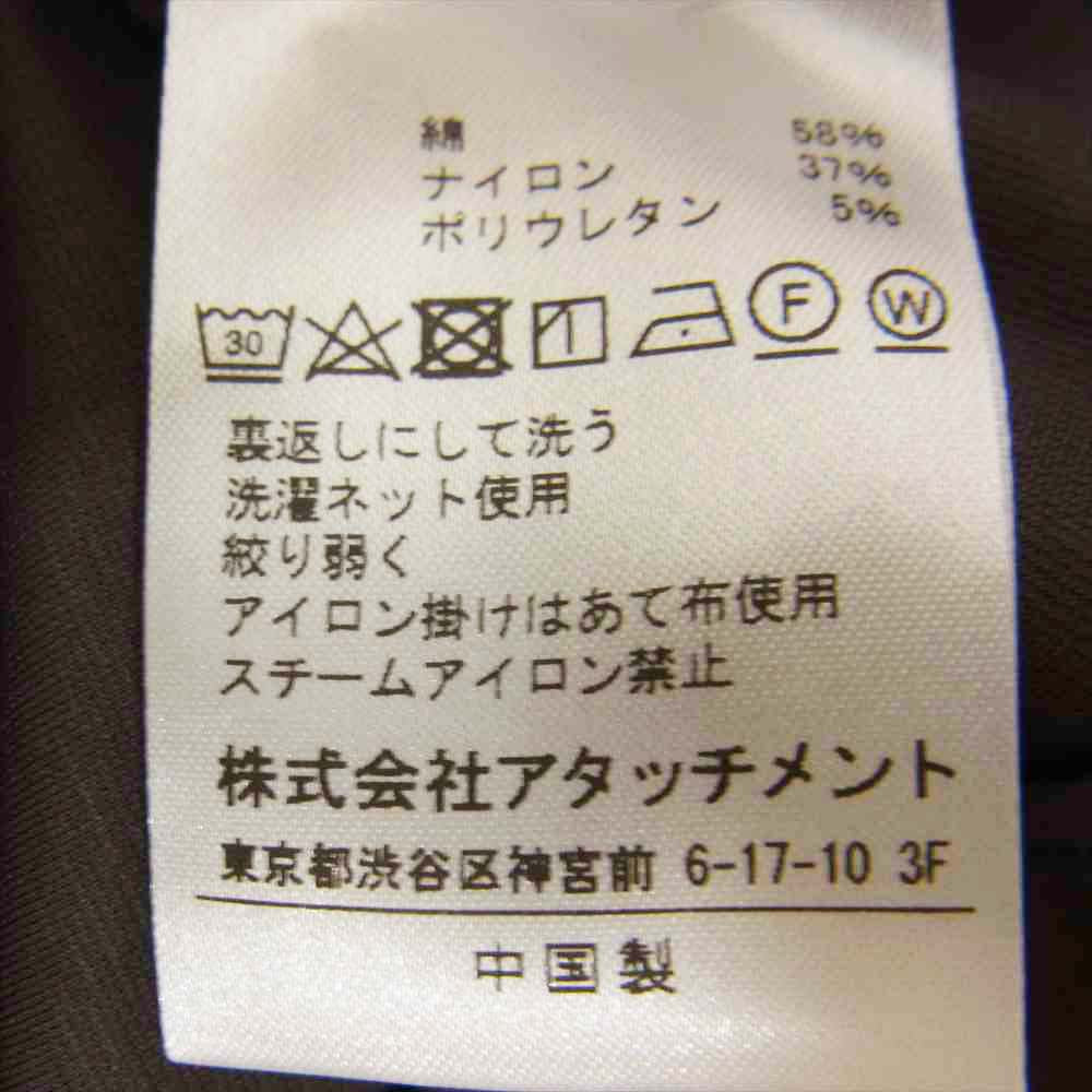 ATTACHMENT アタッチメント 21AW AG12-240 PONTE JERSEY COOLARLESS BLAZER ポンチジャージー ノーカラー ブレザー ブラウン系【極上美品】【中古】