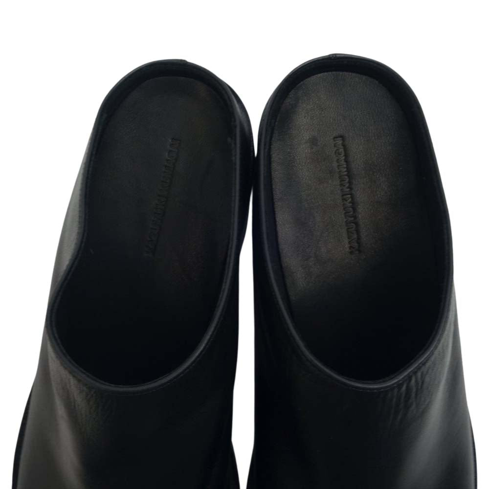 KAZUYUKI KUMAGAI ATTACHMENT カズユキクマガイアタッチメント 21SS KA11-023 COW LEATHER SLIP ON カウレザー スリッポン サボ ブラック系【極上美品】【中古】