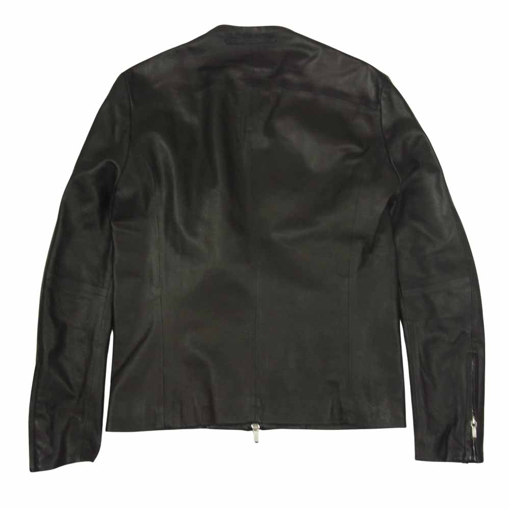 ATTACHMENT アタッチメント 21AW AB12-224 LAMB LEATHER SINGLE RIDERS ノーカラー ラムレザー シングルライダース ブラック系 1【美品】【中古】