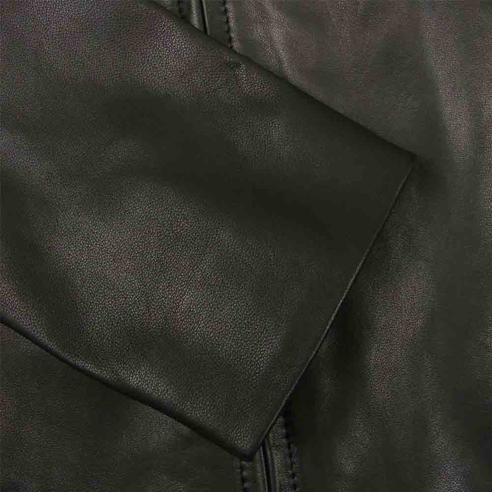ATTACHMENT アタッチメント 21AW AB12-224 LAMB LEATHER SINGLE RIDERS ノーカラー ラムレザー シングルライダース ブラック系 1【美品】【中古】
