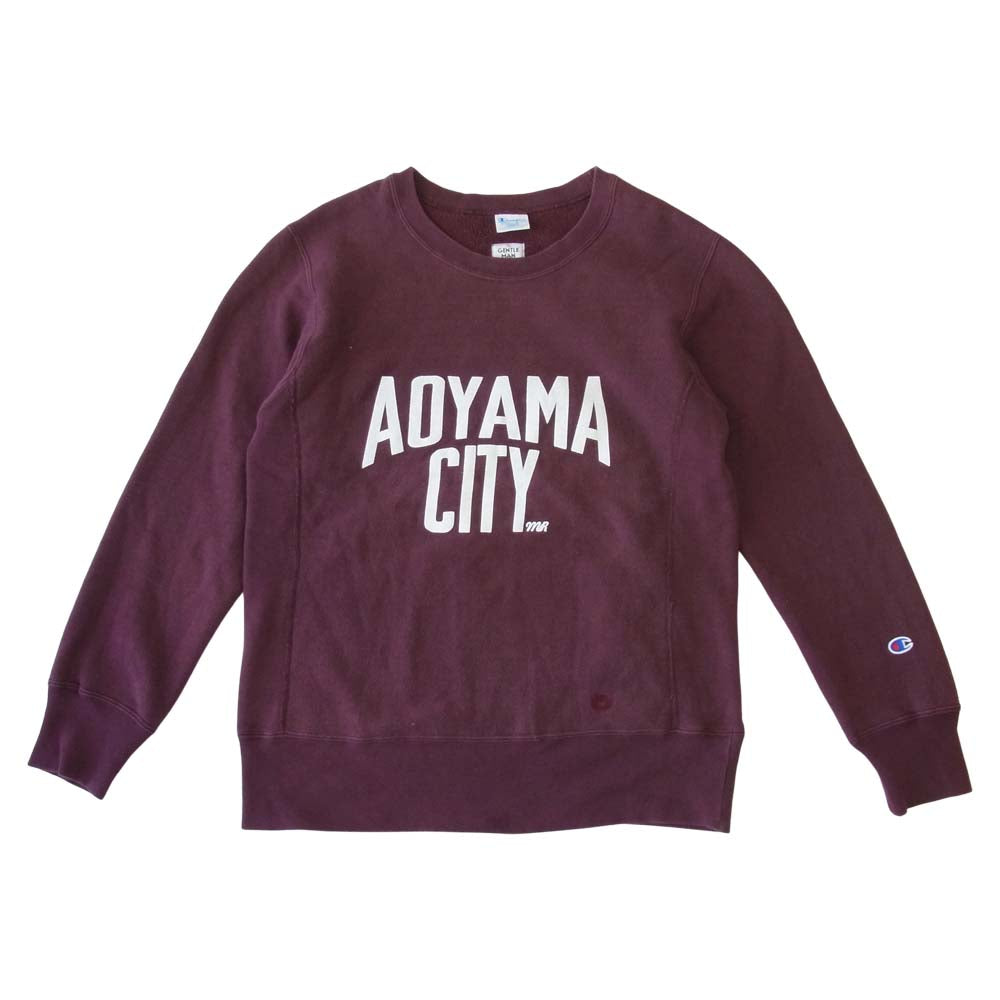 Mr.GENTLEMAN ミスタージェントルマン × CHAMPION チャンピオン リバースウィーブ スウェット クルー エンジ系 L【中古】