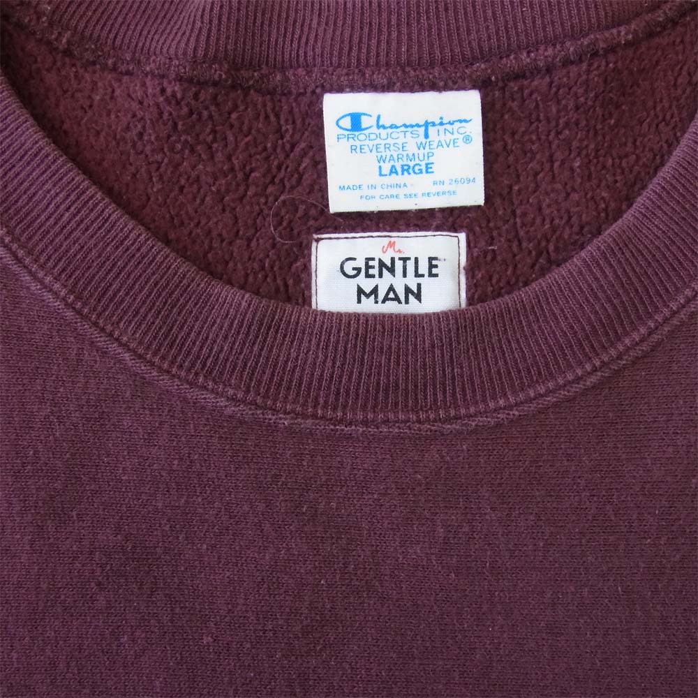 Mr.GENTLEMAN ミスタージェントルマン × CHAMPION チャンピオン リバースウィーブ スウェット クルー エンジ系 L【中古】