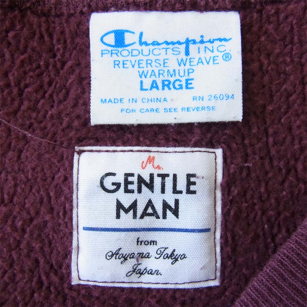 Mr.GENTLEMAN ミスタージェントルマン × CHAMPION チャンピオン リバースウィーブ スウェット クルー エンジ系 L【中古】