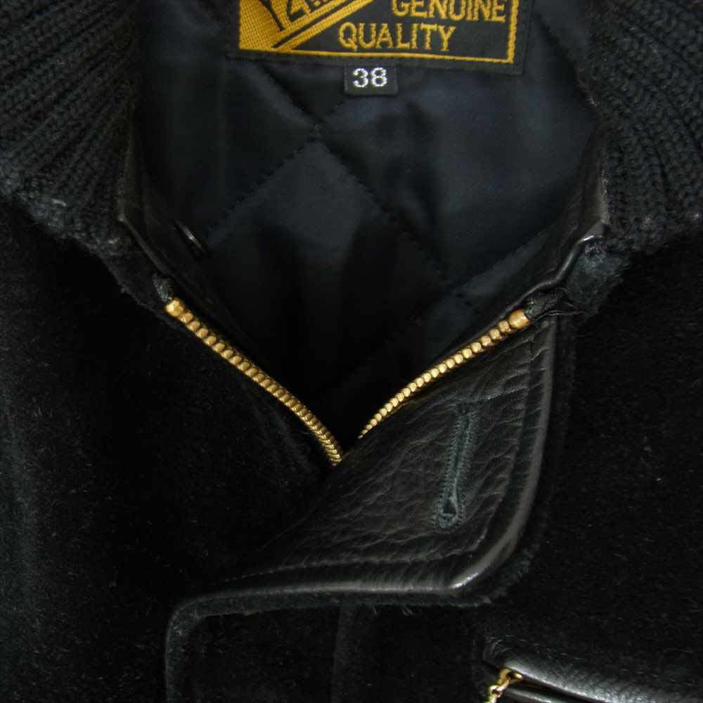 ワイツーレザー TB-136  STEER SUEDE × STEER OIL RIB JKT スエード × レザー リブ ジャケット ブラック × ブラウン 38【中古】