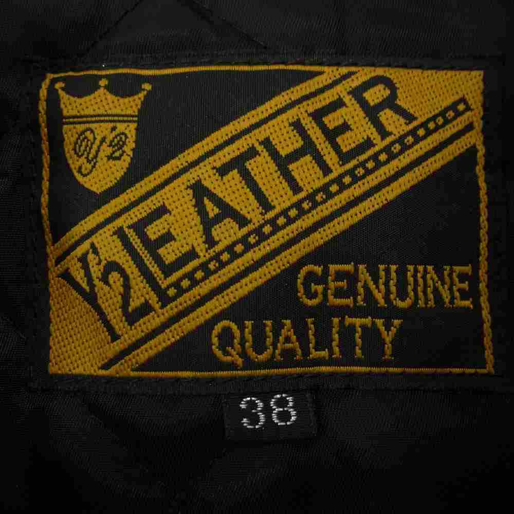 ワイツーレザー TB-136  STEER SUEDE × STEER OIL RIB JKT スエード × レザー リブ ジャケット ブラック × ブラウン 38【中古】