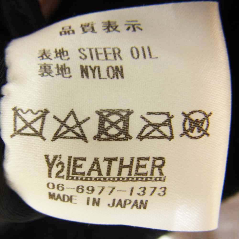 ワイツーレザー TB-136  STEER SUEDE × STEER OIL RIB JKT スエード × レザー リブ ジャケット ブラック × ブラウン 38【中古】