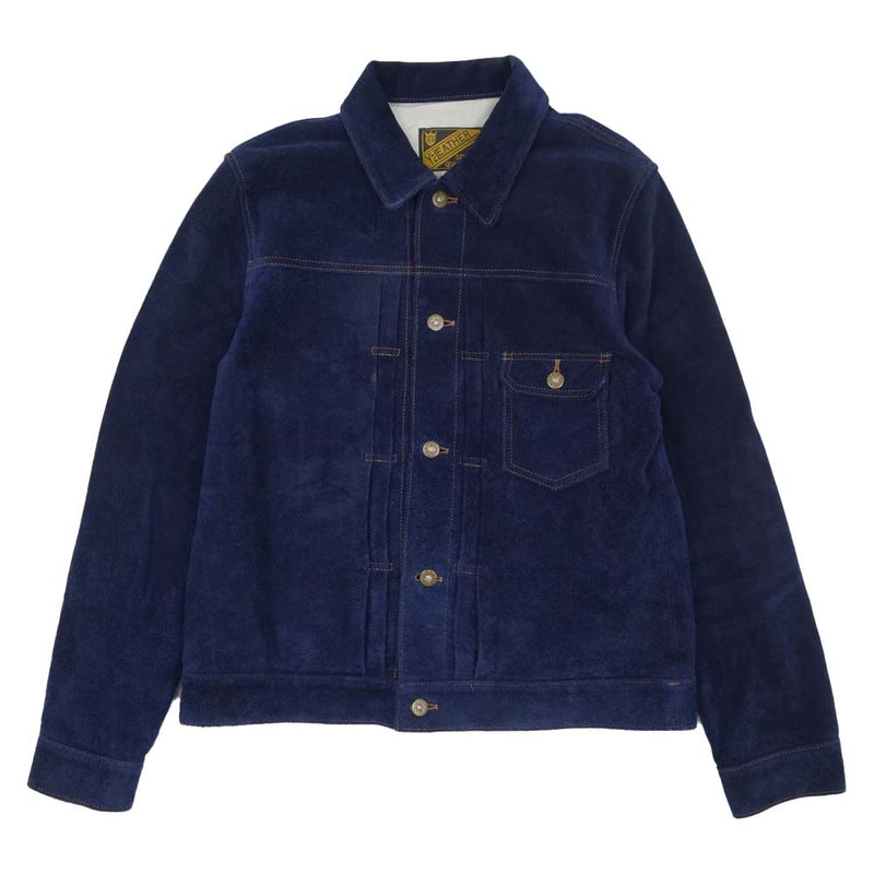 ワイツーレザー TB-140 SUEDE JACKET 1st タイプ スエード ジャケット ネイビー系 40【中古】