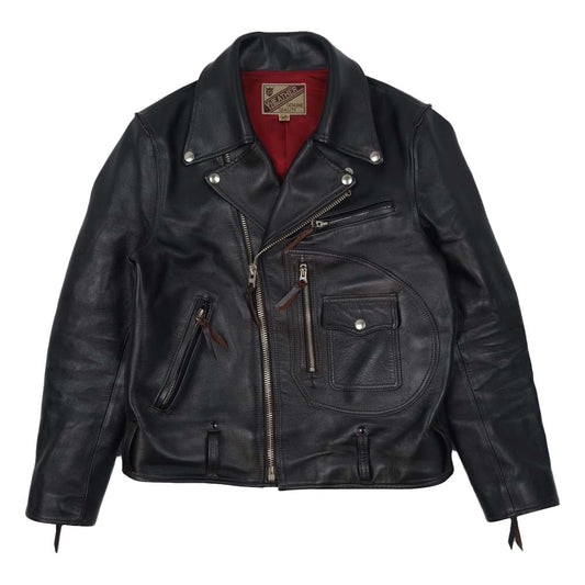 ワイツーレザー HR-55 【訳有】茶芯 VINTAGE HORSE D-POCKET DOUBLE RIDERS ヴィンテージ ホースハイド Dポケット ダブル ライダース ブラック系 40【中古】