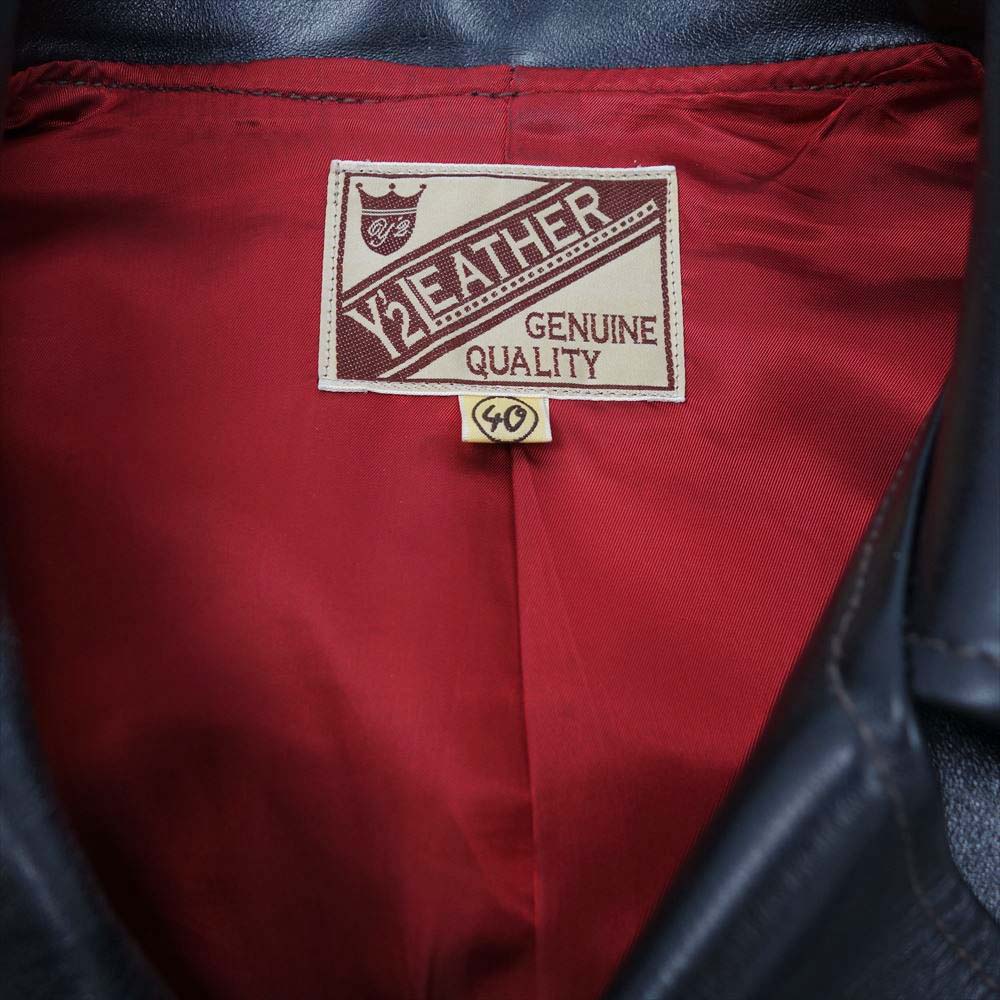 ワイツーレザー HR-55 【訳有】茶芯 VINTAGE HORSE D-POCKET DOUBLE RIDERS ヴィンテージ ホースハイド Dポケット ダブル ライダース ブラック系 40【中古】