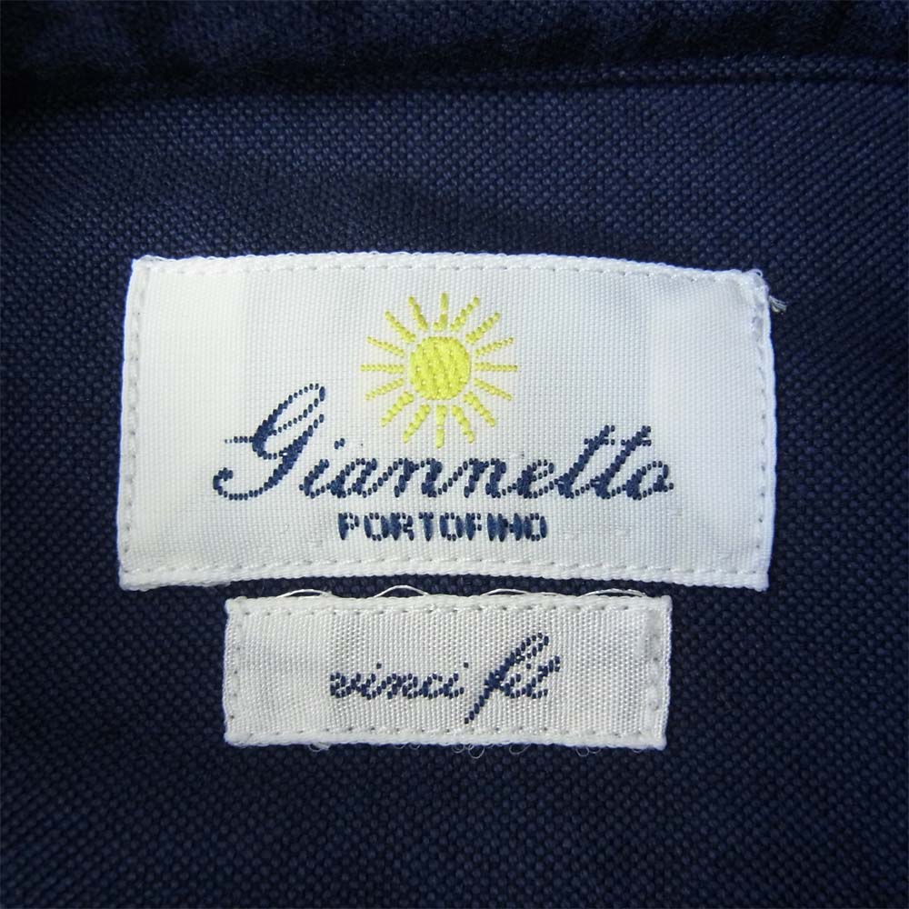 ジャンネット vinci fit wash ヴィンチフィット ロングスリーブ シャツ ネイビー系 37【新古品】【未使用】【中古】