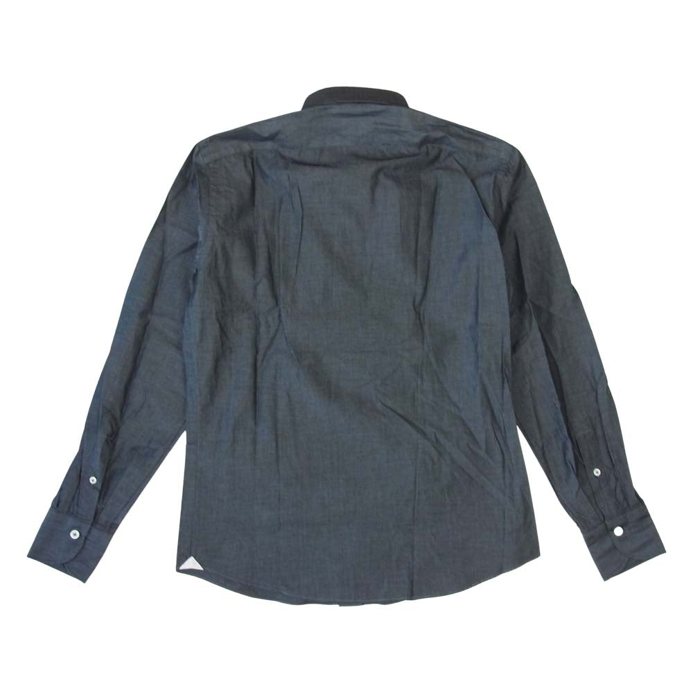 ジャンネット vinci fit wash カラーシャンブレー シャツ ブラック系 14.5／37【新古品】【未使用】【中古】
