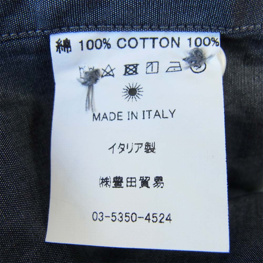 ジャンネット vinci fit wash カラーシャンブレー シャツ ブラック系 14.5／37【新古品】【未使用】【中古】