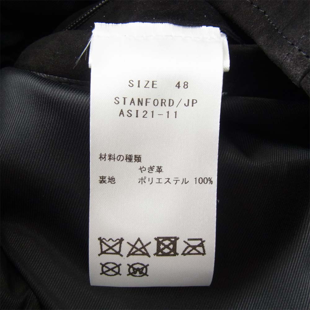 タリアトーレ 277-29 STANFORD ゴート スエード レザー シングル ライダース ジャケット ブラック系 48【新古品】【未使用】【中古】