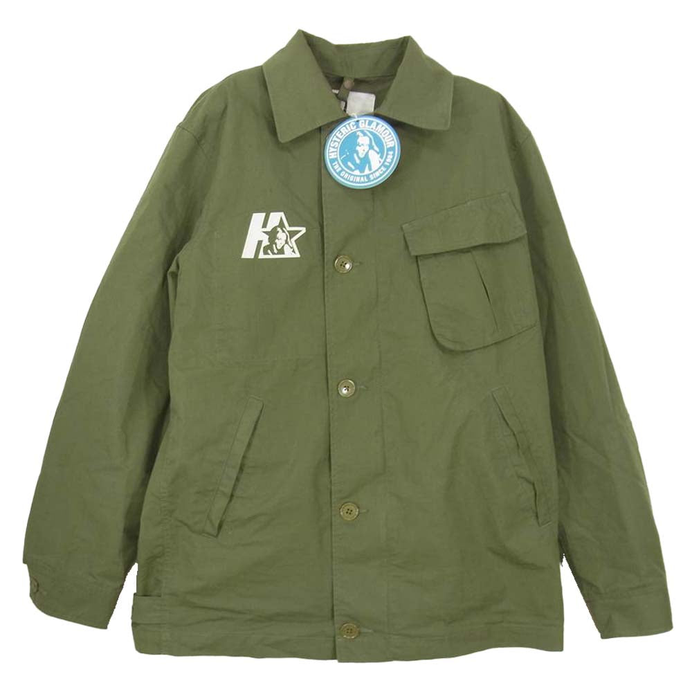 HYSTERIC GLAMOUR ヒステリックグラマー 20SS 02201AB01 STAR-WOMAN ライナー付 デッキジャケット カーキ系 M【中古】