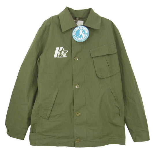 HYSTERIC GLAMOUR ヒステリックグラマー 20SS 02201AB01 STAR-WOMAN ライナー付 デッキジャケット カーキ系 M【中古】