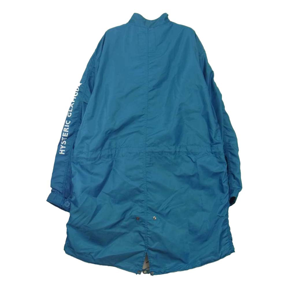 HYSTERIC GLAMOUR ヒステリックグラマー 02213AC02 HYS ロゴ M-65パーカ ターコイズ ブルー系 M【美品】【中古】