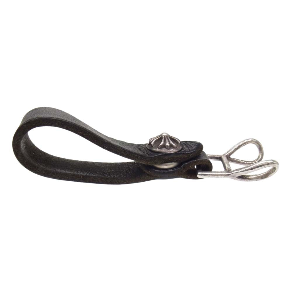 CHROME HEARTS クロムハーツ（原本有） BELT LOOP クロスボールボタン レザー ベルトループ ブラック系【中古】