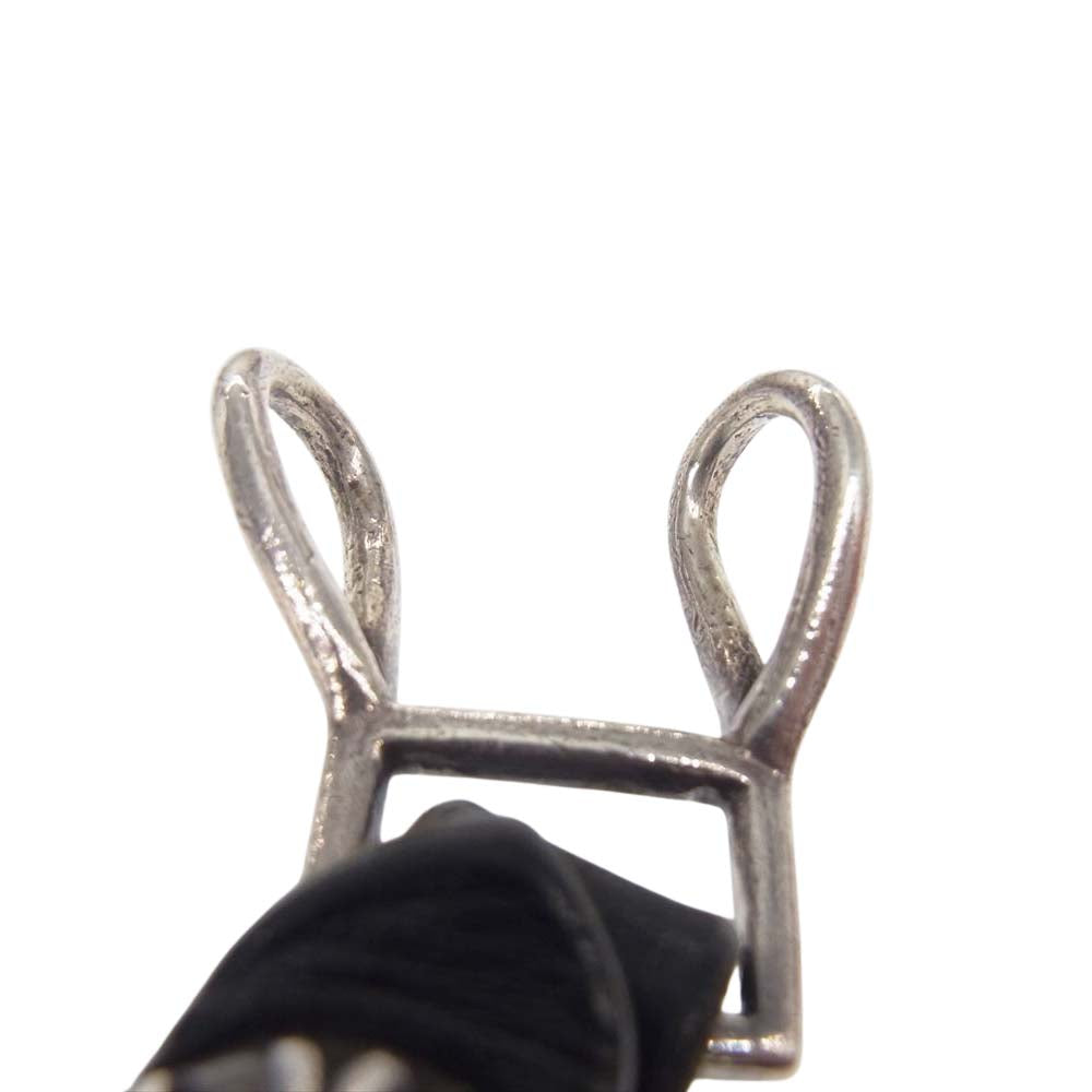 CHROME HEARTS クロムハーツ（原本有） BELT LOOP クロスボールボタン レザー ベルトループ ブラック系【中古】