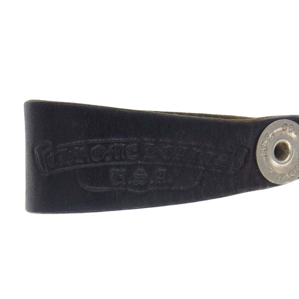 CHROME HEARTS クロムハーツ（原本有） BELT LOOP クロスボールボタン レザー ベルトループ ブラック系【中古】